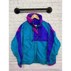 Columbia Womens Criterion Ski Jacket Multicolor Color Block Zip Radial Sleeve L
